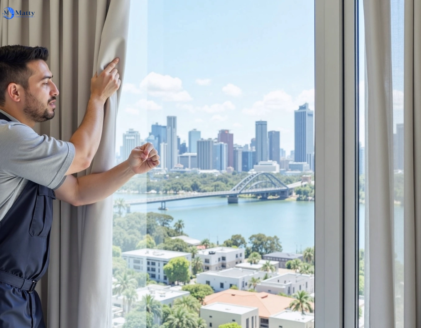 Professional curtain steam cleaning service carina QLD by Matty Curtain Cleaning